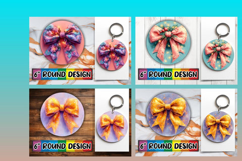 15x Round Design Keychain Set , Christmas Sublimation afrosvg 