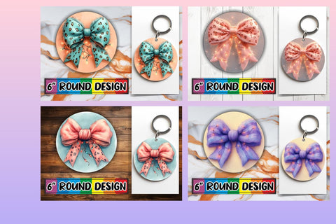 15x Round Design Keychain Set , Christmas Sublimation afrosvg 