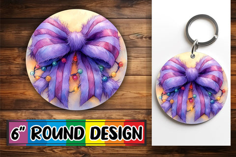 15x Round Design Keychain Set , Christmas Sublimation afrosvg 