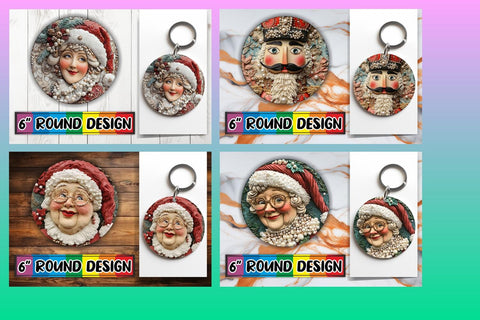 15x Round Design Pack for Sublimation , Christmas Sublimation afrosvg 