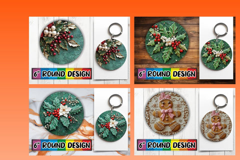 15x Round Design Pack for Sublimation , Christmas Sublimation afrosvg 