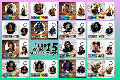 15x Round Design Set for Sublimation , Halloween Sublimation afrosvg 