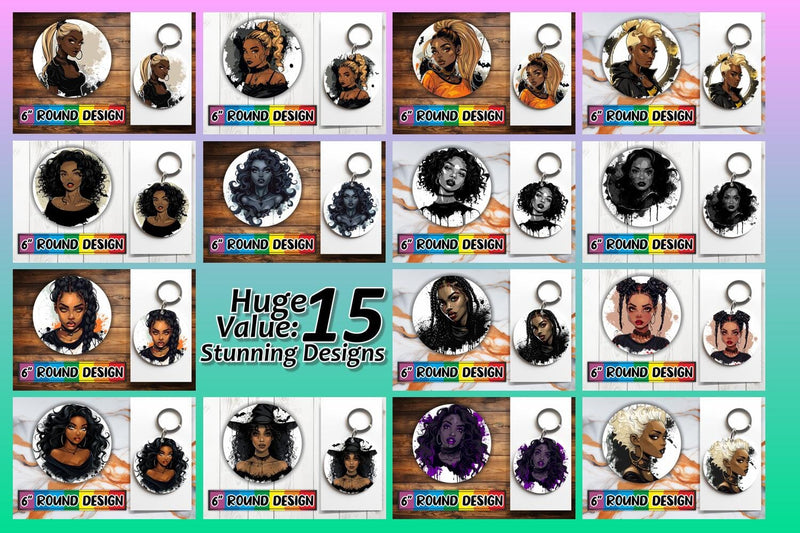 15x Round Design Set for Sublimation , Halloween Sublimation afrosvg 