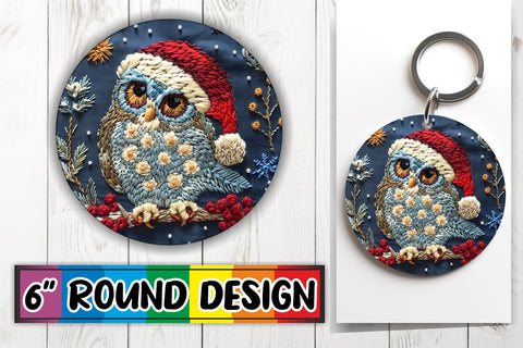 15x Round Design Sublimation Kit , Xmas Owl Sublimation afrosvg 