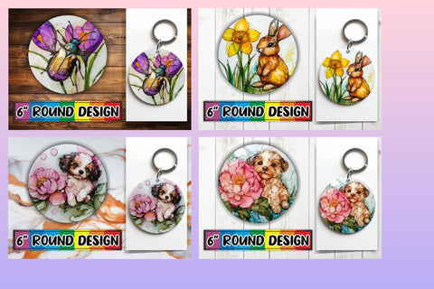 15x Round Design Sublimation Set , Animals Sublimation afrosvg 