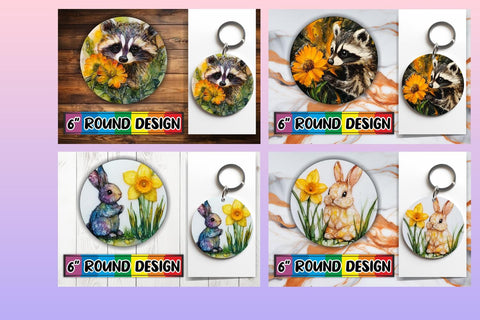 15x Round Design Sublimation Set , Animals Sublimation afrosvg 