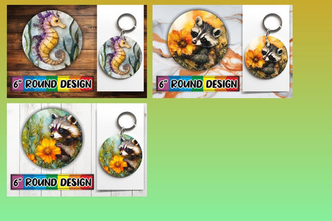 15x Round Design Sublimation Set , Animals Sublimation afrosvg 