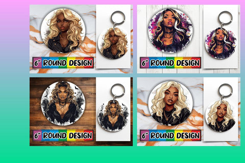 15x Round Design Sublimation Set for Coasters , Halloween Sublimation afrosvg 