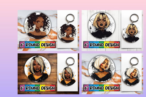 15x Round Design Sublimation Set for Coasters , Halloween Sublimation afrosvg 