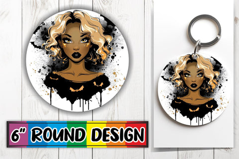 15x Round Design Sublimation Set for Coasters , Halloween Sublimation afrosvg 
