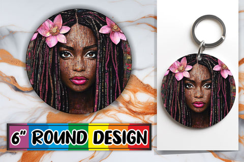 15x Round Design Sublimation Set , Woman Sublimation afrosvg 