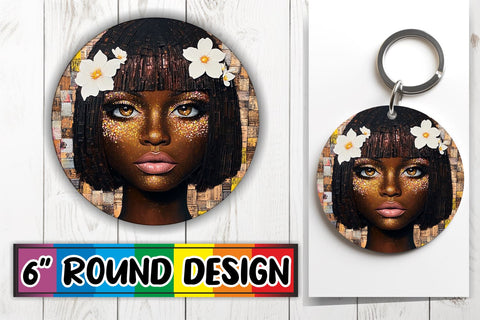 15x Round Design Sublimation Set , Woman Sublimation afrosvg 