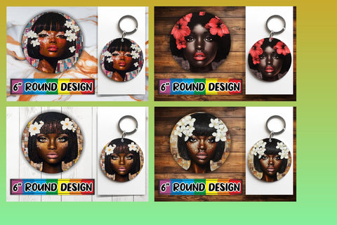 15x Round Design Sublimation Set , Woman Sublimation afrosvg 