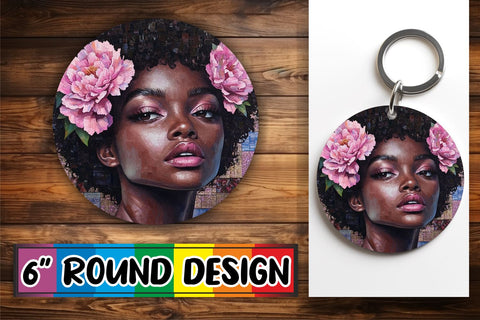 15x Round Design Sublimation Set , Woman Sublimation afrosvg 