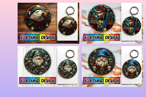 15x Round Designs for Sublimation , Holiday Sublimation afrosvg 