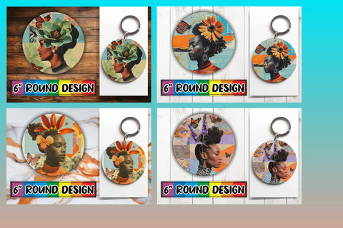 15x Round Designs for Sublimation , Woman Sublimation afrosvg 