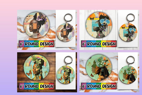 15x Round Designs for Sublimation , Woman Sublimation afrosvg 
