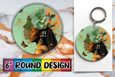 15x Round Designs for Sublimation , Woman Sublimation afrosvg 