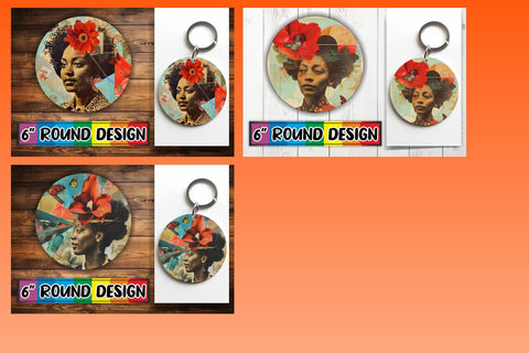 15x Round Designs for Sublimation , Woman Sublimation afrosvg 