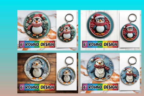 15x Round Keychain & Coaster Bundle , Christmas Sublimation afrosvg 