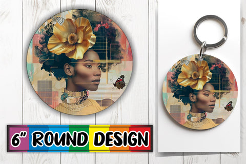 15x Round Keychain & Coaster Pack , Woman Sublimation afrosvg 