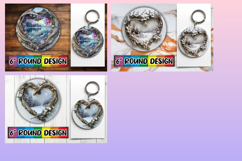 15x Round Keychain & Coaster Sublimation , Christmas Sublimation afrosvg 