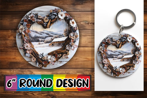 15x Round Keychain & Coaster Sublimation , Christmas Sublimation afrosvg 