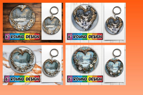 15x Round Keychain & Coaster Sublimation , Christmas Sublimation afrosvg 