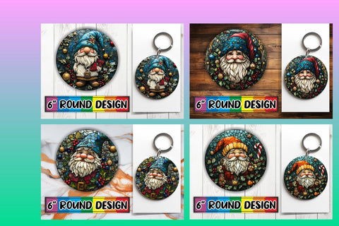 15x Round Keychain Design Set , Holiday Sublimation afrosvg 