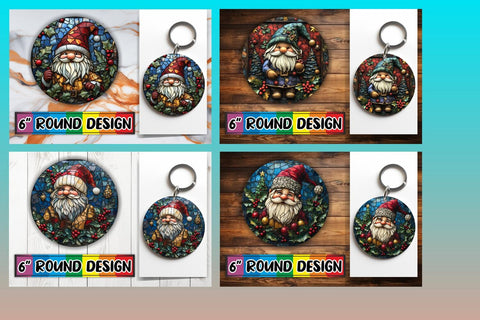 15x Round Keychain Design Set , Holiday Sublimation afrosvg 