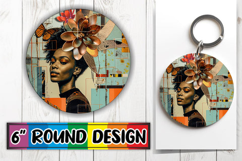 15x Round Keychain Design Set , Woman Sublimation afrosvg 