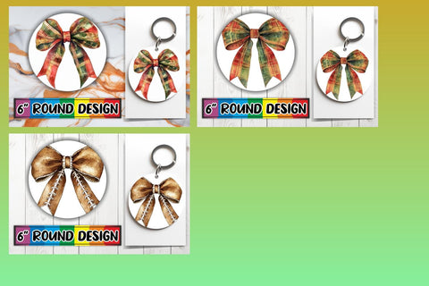 15x Round Keychain Design Sublimation Set , Bow Sublimation afrosvg 