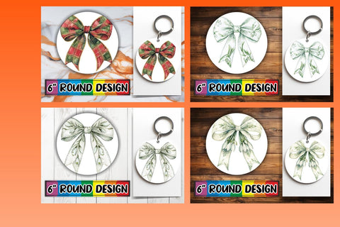 15x Round Keychain Design Sublimation Set , Bow Sublimation afrosvg 