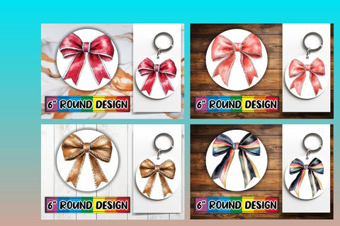 15x Round Keychain Design Sublimation Set , Bow Sublimation afrosvg 
