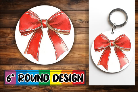 15x Round Keychain Design Sublimation Set , Bow Sublimation afrosvg 