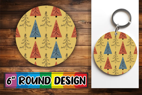 15x Round Keychain Design Sublimation Set , Christmas Sublimation afrosvg 