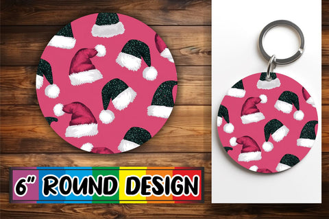 15x Round Keychain Design Sublimation Set , Christmas Sublimation afrosvg 