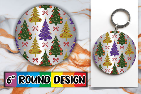 15x Round Keychain Design Sublimation Set , Christmas Sublimation afrosvg 