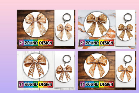 15x Round Keychain Sublimation Bundle , Bow Sublimation afrosvg 