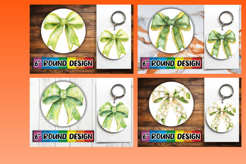 15x Round Keychain Sublimation Bundle , Bow Sublimation afrosvg 