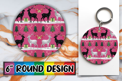 15x Round Keychain Sublimation Bundle , Christmas Sublimation afrosvg 