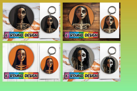15x Round Keychain Sublimation Bundle , Halloween Sublimation afrosvg 