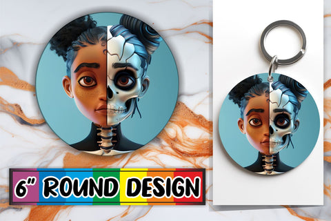15x Round Keychain Sublimation Bundle , Halloween Sublimation afrosvg 