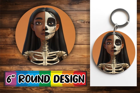 15x Round Keychain Sublimation Bundle , Halloween Sublimation afrosvg 