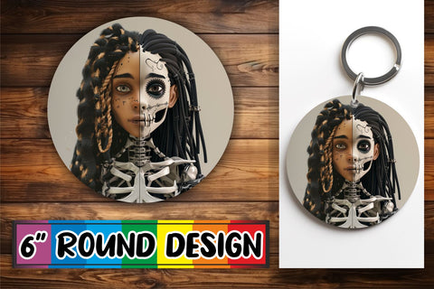 15x Round Keychain Sublimation Bundle , Halloween Sublimation afrosvg 