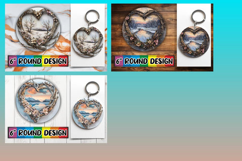 15x Round Keychain Sublimation Collection , Christmas Sublimation afrosvg 