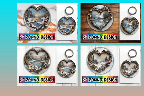 15x Round Keychain Sublimation Collection , Christmas Sublimation afrosvg 