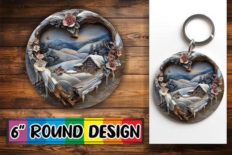 15x Round Keychain Sublimation Collection , Christmas Sublimation afrosvg 