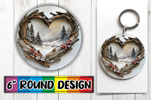 15x Round Keychain Sublimation Collection , Christmas Sublimation afrosvg 