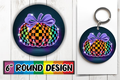 15x Round Keychain Sublimation Design Set , Neon Fall Sublimation afrosvg 